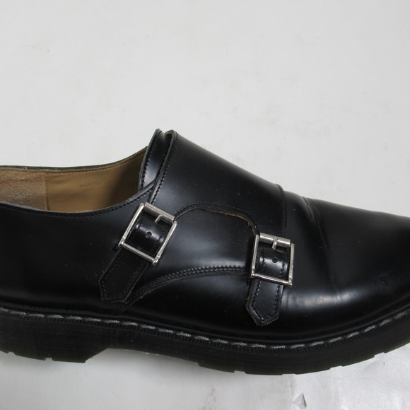 Solovair Men's Black Hi-Shine Double Buckle Monk Shoe Size 12.50 US / 11.5 UK - Picture 1 of 12